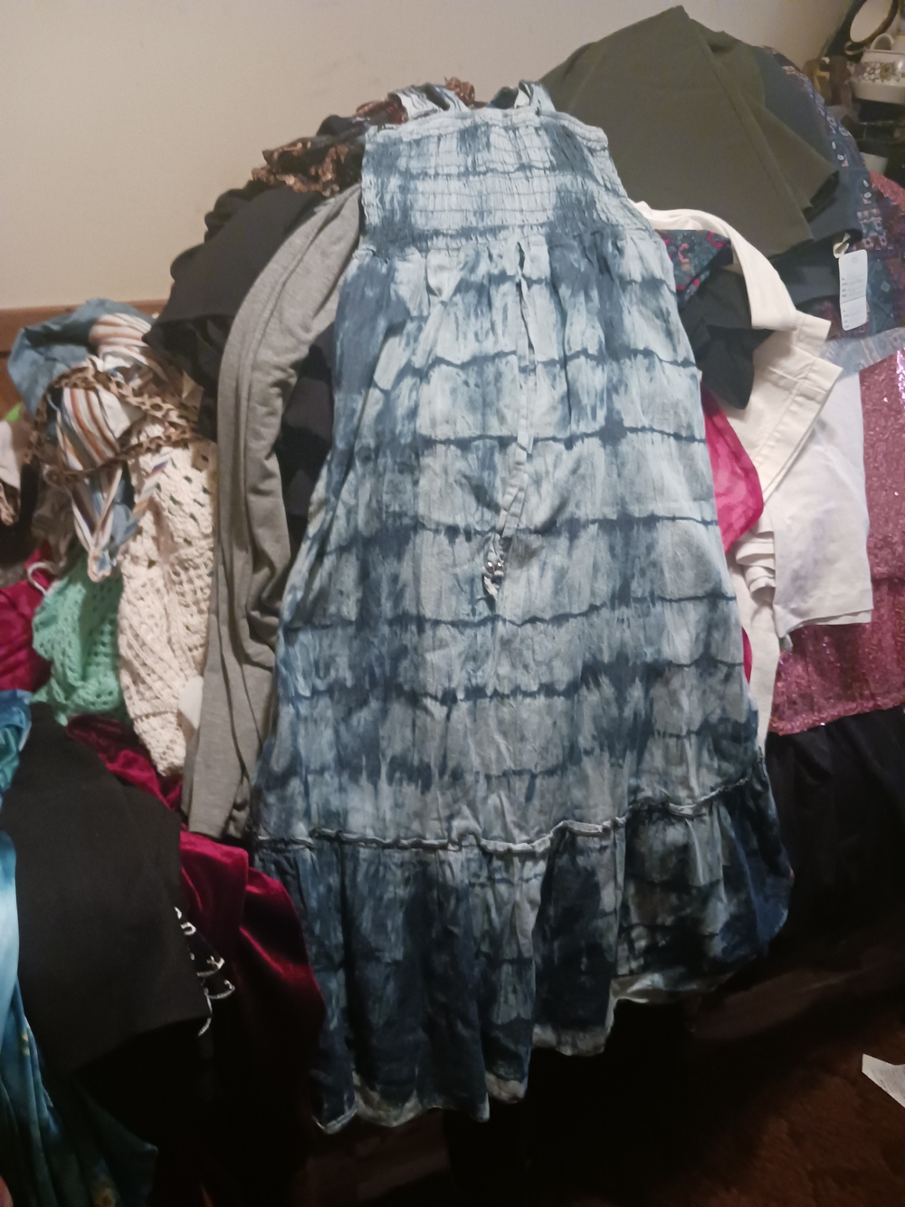 Speechless Blue Tie-Dye Tiered Maxi Dress